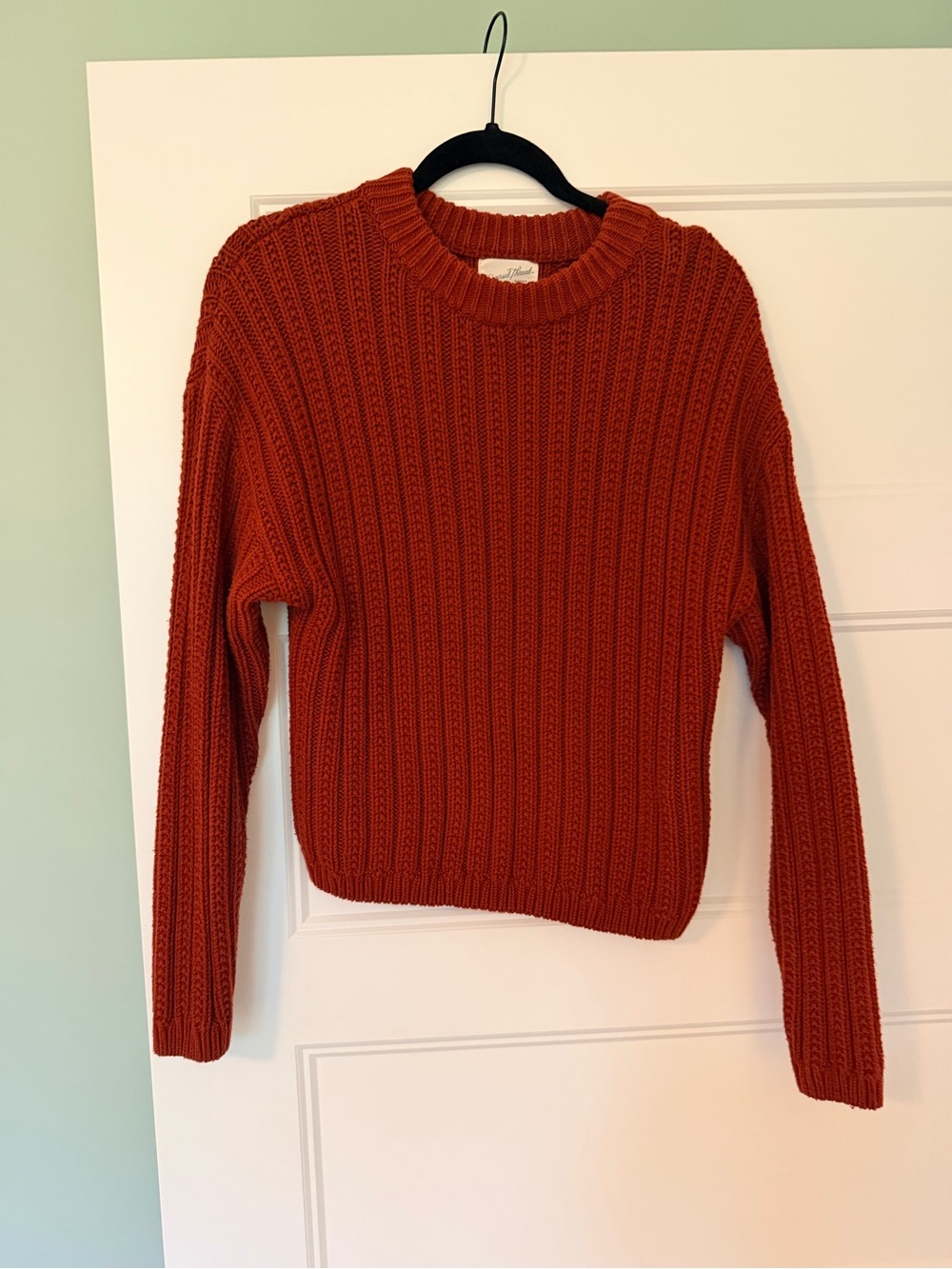 Universal Thread Ribbed Crewneck Sweater - Rust Orange